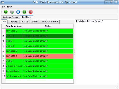 MIN Test Framework Qt GUI